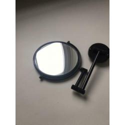 Make-up spiegel matzwart 5 x vergroot muurbevestiging ZGAN