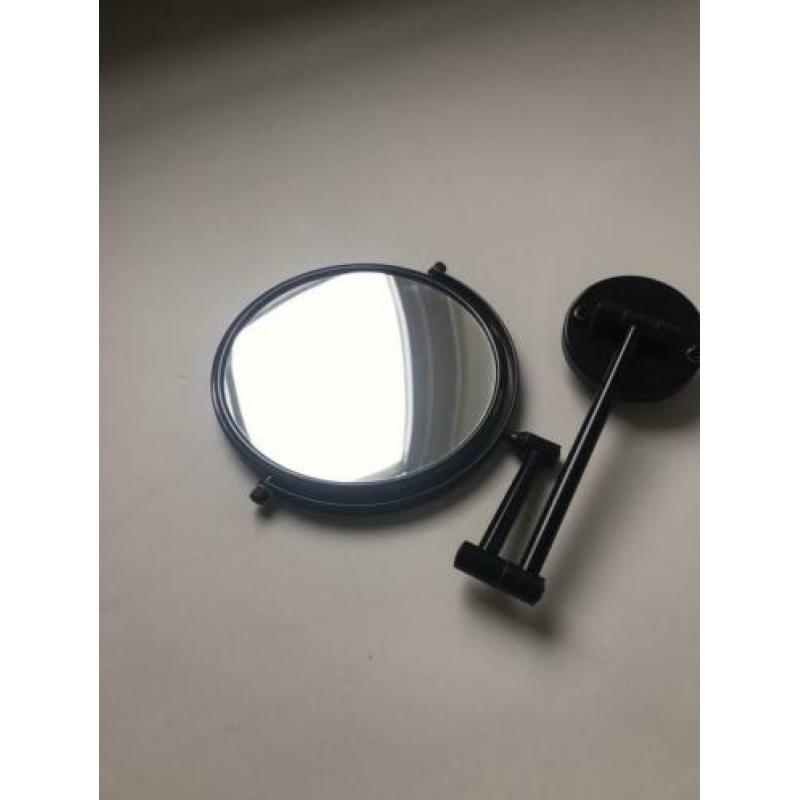 Make-up spiegel matzwart 5 x vergroot muurbevestiging ZGAN