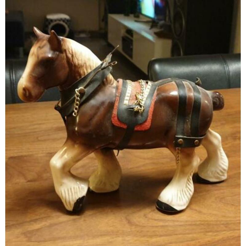 antiek, clydesdale paarden, porseleinen paard