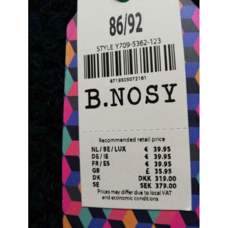 Bnosy b.nosy fluffy zacht harig vest blauw mt 86/92 NIEUW