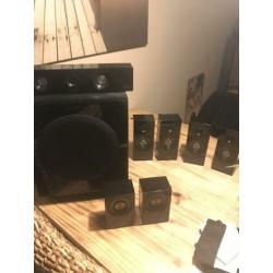 Mooie Samsung 7.1 surround set actief sub zwart glanzend