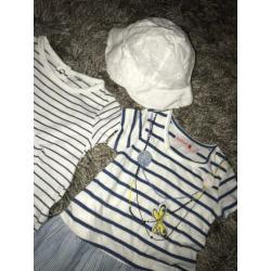 Leuke jurkjes baby 62/ 6m zgan! Met schattig zomerhoedje