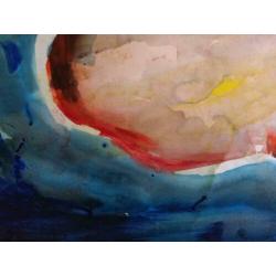 Abstract aquarel onbekende kunstenaar