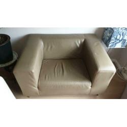 Leren fauteuil design. Love seat. Echt leer, leder