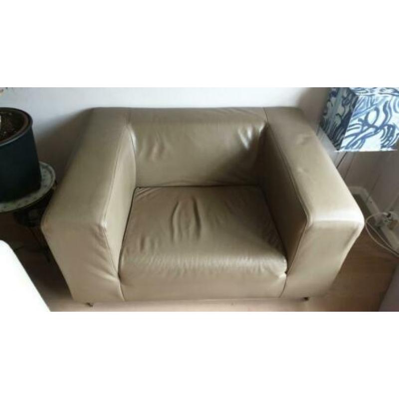 Leren fauteuil design. Love seat. Echt leer, leder