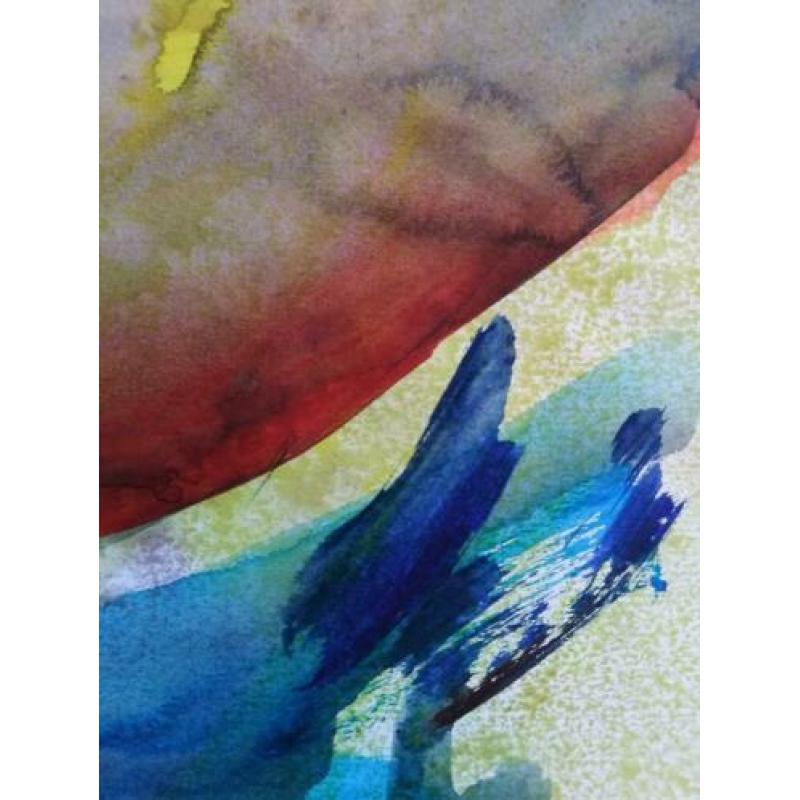 Abstract aquarel onbekende kunstenaar