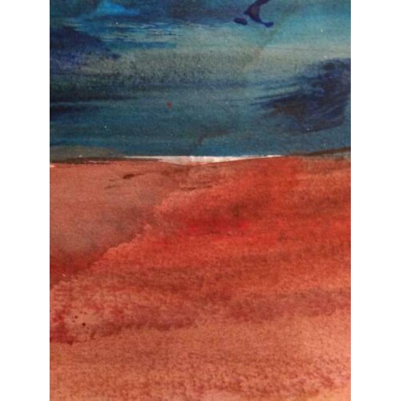 Abstract aquarel onbekende kunstenaar