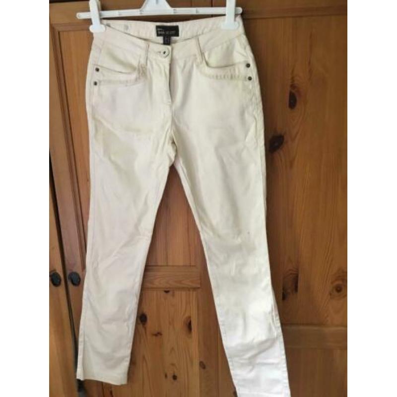 ANNA SCOTT crèmewitte broek met borduur maat 36