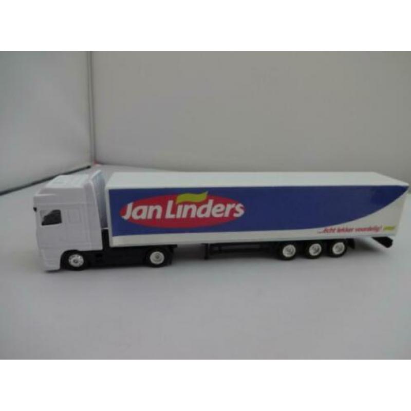 3 x DAF 95 vrachtautos met oplegger JAN LINDERS-MARS-HE 1/87