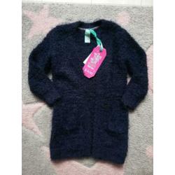 Bnosy b.nosy fluffy zacht harig vest blauw mt 86/92 NIEUW