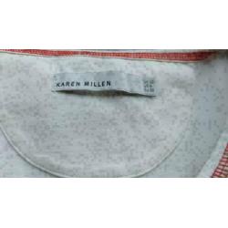 KAREN MILLEN vrolijk bewerkt stretch shirt mt 38