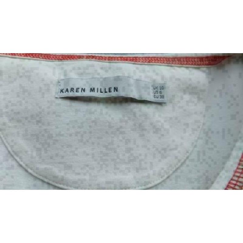 KAREN MILLEN vrolijk bewerkt stretch shirt mt 38