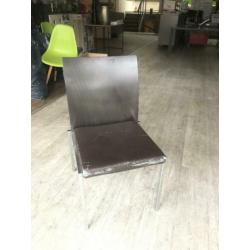 Eetkamer stoel BRUNNER bruin met chroom
