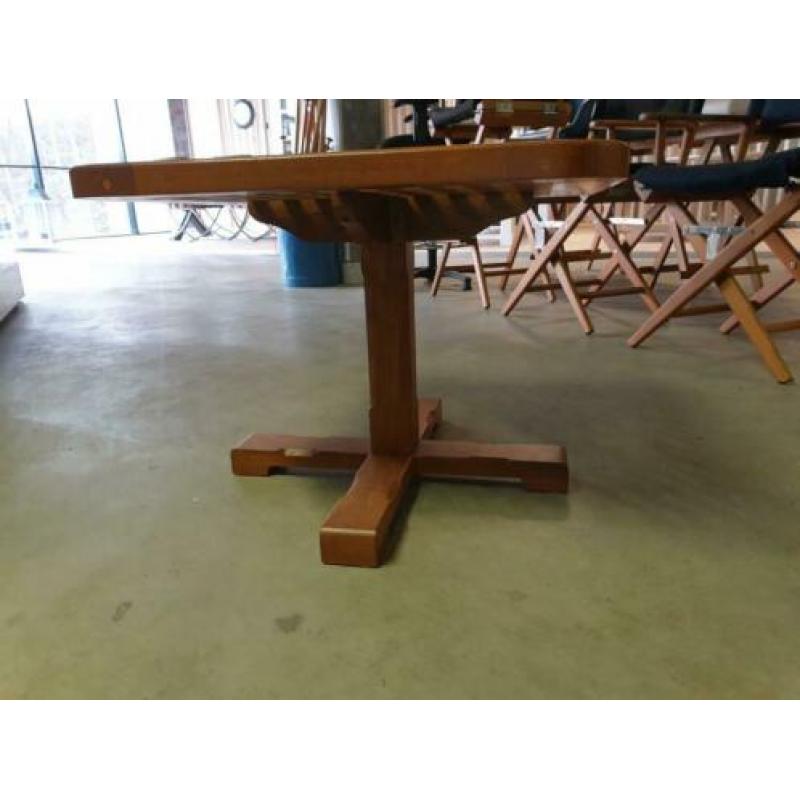 Blokrooster tafel teak