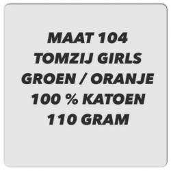 Maat 104 - tomzij girls - groen / oranje met applicatie
