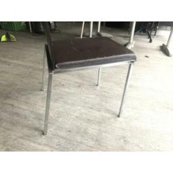 Eetkamer stoel BRUNNER bruin met chroom