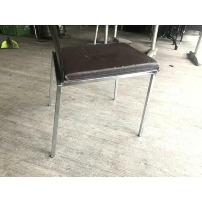 Eetkamer stoel BRUNNER bruin met chroom