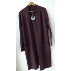 Zilch lang bamboe vest aubergine wijnrood bamboo M KEET