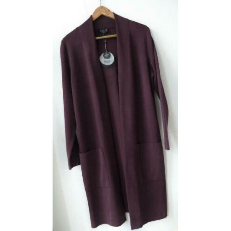 Zilch lang bamboe vest aubergine wijnrood bamboo M KEET