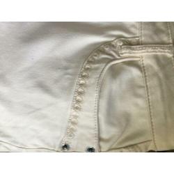 ANNA SCOTT crèmewitte broek met borduur maat 36