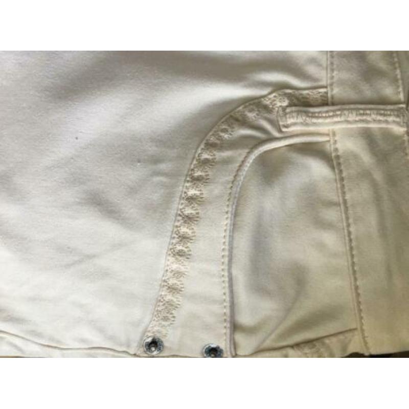 ANNA SCOTT crèmewitte broek met borduur maat 36