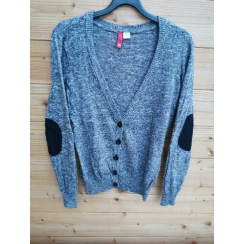 H&M zwart gemêleerd vest mt. 36