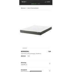 Ikea Malm bed 160x200 met twee lades en Morgedal matras