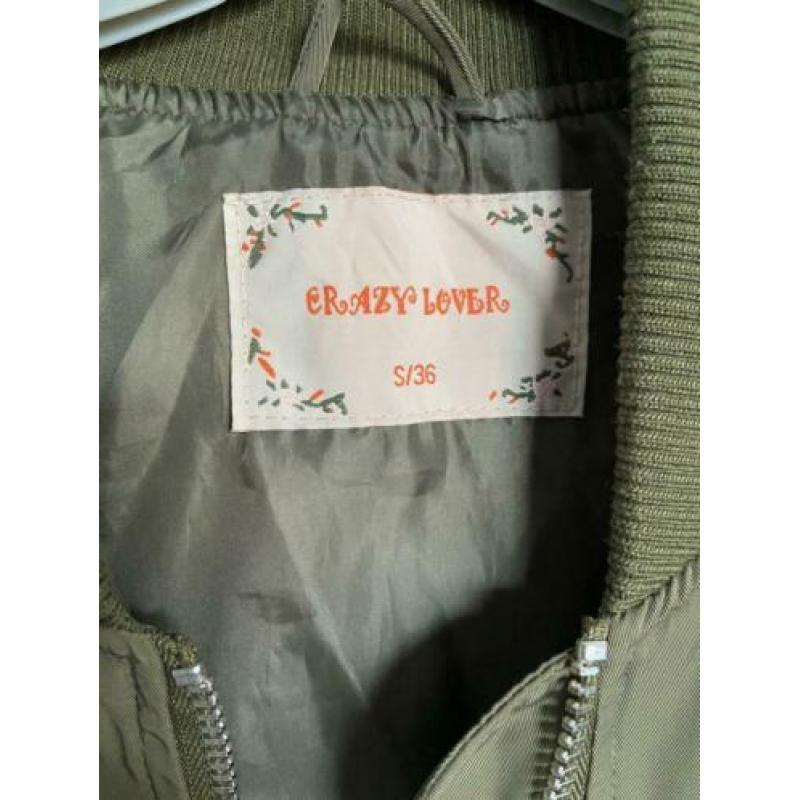 Zomer jas- groen- bomber look- bomberjas maat s 36