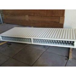 witte radiator type 22 met zijpanelen en bovenrooster