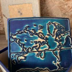 Landkaart stempel Wereld vintage schoolstempel