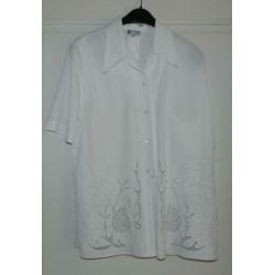 Supermooie Edgar Vos vintage witte blouse, maat 36/38