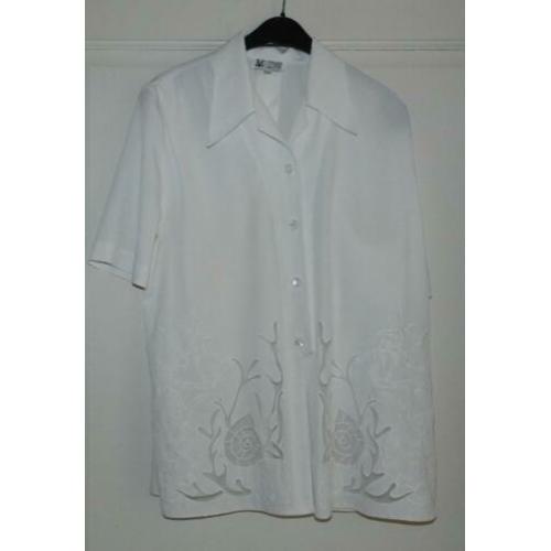 Supermooie Edgar Vos vintage witte blouse, maat 36/38