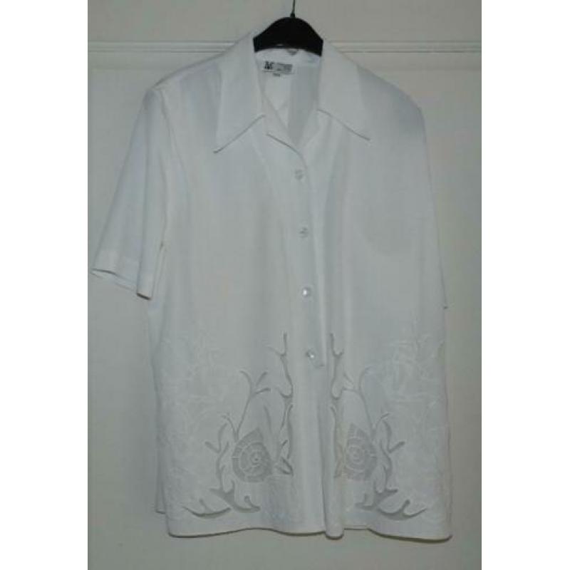 Supermooie Edgar Vos vintage witte blouse, maat 36/38