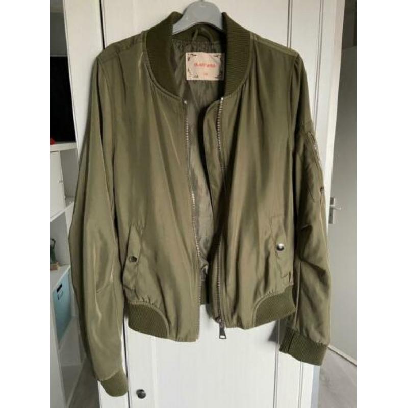 Zomer jas- groen- bomber look- bomberjas maat s 36