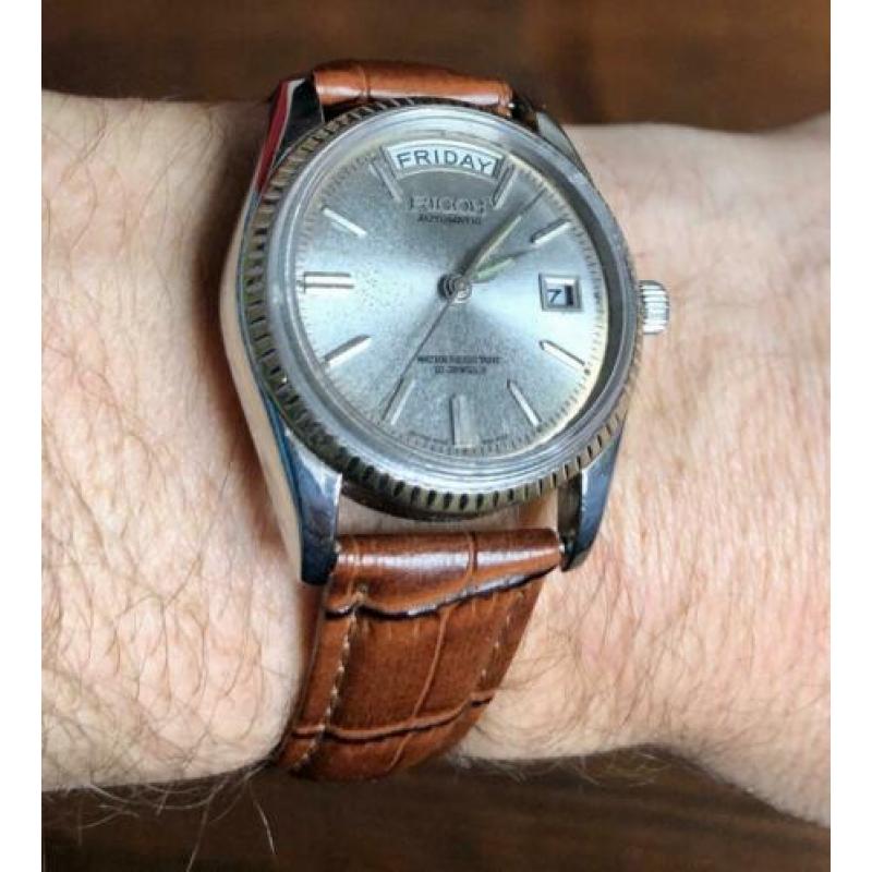 Ricoh Day Date automatic 21 Jewels daydate flutted bezel