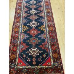 Vintage handgeknoopt perzisch tapijt loper 315x103