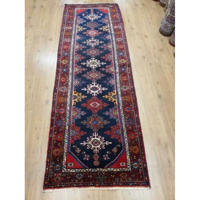 Vintage handgeknoopt perzisch tapijt loper 315x103