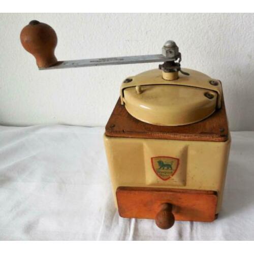 PEUGEOT antieke emaille koffiemolen (rond 1900)
