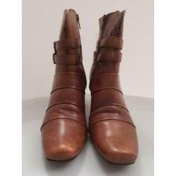 Janet D pump enkellaarsjes leer leder laarsjes maat 37