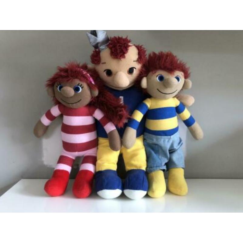 Zandkasteel knuffels Koning Koos, Zaza en Toto
