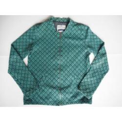 COSTES, sportief groen vestje met ingeweven print, mt. M.