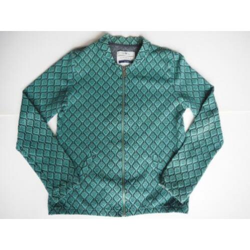 COSTES, sportief groen vestje met ingeweven print, mt. M.