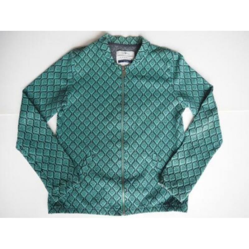 COSTES, sportief groen vestje met ingeweven print, mt. M.