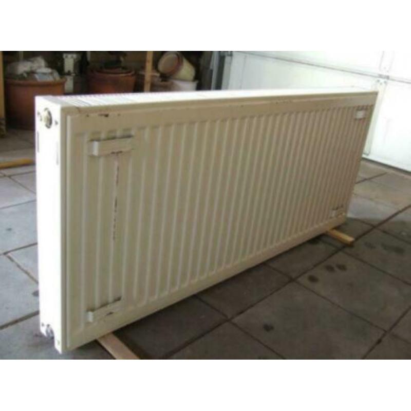 witte radiator type 22 met zijpanelen en bovenrooster