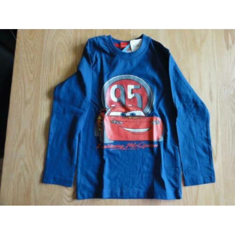 Nieuw jongens cars longsleeve blauw maat 110 nieuw