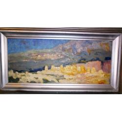 PonToy oil on canvas maroufle "" City in desert""