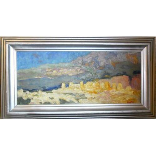 PonToy oil on canvas maroufle "" City in desert""