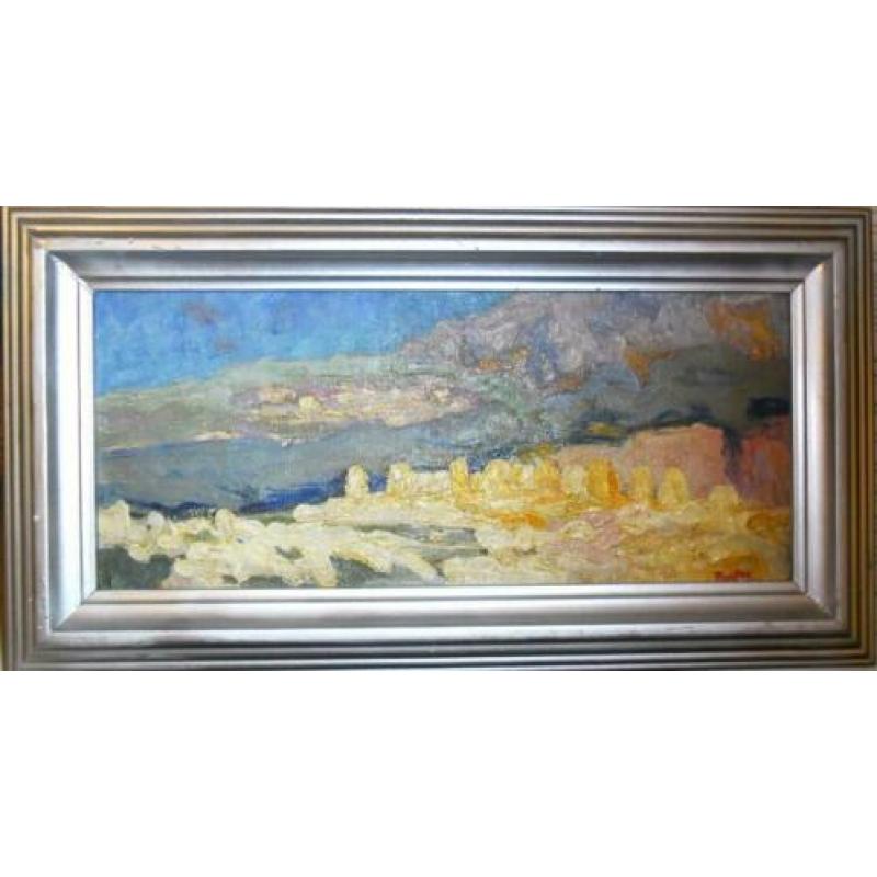 PonToy oil on canvas maroufle "" City in desert""