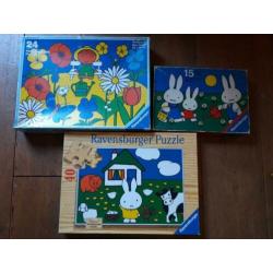 3x Nijntje Dick Bruna puzzel vloer puzzle hout