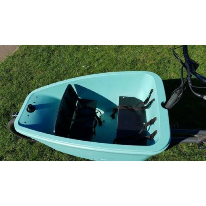 E-Dolly bakfiets Aqua Blue 750 Wh accu